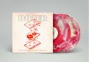 Text: „DOZER: REFLECT TO REWIND: A RARITIES COLLECTION“. Zwei Schallplatten in rot-weißem Marmor-Muster. Cover zeigt zerlegte Kassette.