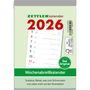 Wochenabreißkalender 2025 - 10,5x14,6 cm - 1 Woche auf 1 Seite - mit Sudokus, Rezepten, Rätseln uvm. auf den Rückseiten - Bürokalender 325-0000, Kalender