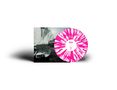Text: "thrown", "SIDE A". Eine Vinylplatte mit pink-weißem Muster liegt vor einem Albumcover mit einer Person im Hintergrund., LP