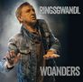 Text: "RINGSGWANDL" und "WOANDERS". Eine Person in Jeansjacke hebt die Hände, ein nachdenklicher Ausdruck., LP