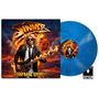 „Sinner“, „Boom Bang Goodbye“, blaues Vinyl, Cover mit Musiker, Flammen, Explosion im Hintergrund, Logo: „Transparent Vinyl“., LP