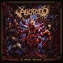 "Aborted", "La Grande Mascarade". Eine düstere, chaotische Illustration mit grotesken Kreaturen umgibt eine zentrale Figur., LP