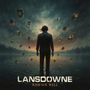 „LANSDOWNE WISH YOU WELL“ unten. Eine Person im Wasser, umgeben von schwebenden Objekten, mit dramatischem Himmel., LP