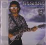 Texte: "GEORGE HARRISON", "cloud nine". Eine Person in Sonnenbrille spielt E-Gitarre, lächelt, wolkiger Hintergrund., 2 LPs