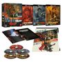 „A Better Tomorrow Trilogy“ auf Boxset und Booklet. Drei Blu-ray-Hüllen mit Action-Motiven. Sechs farbige Discs., 4 Ultra HD Blu-rays und 1 Blu-ray Disc