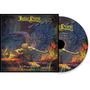 "Judas Priest", "Sad Wings of Destiny", "Remixed & Remastered". Illustration eines Engels mit ausgebreiteten Flügeln in Flammen., CD