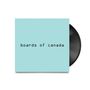 Text: "boards of canada". Ein hellblaues Albumcover mit einer teilweise sichtbaren schwarzen Schallplatte., LP