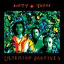 "DIRTY THREE" oben, "ULTERIOR MOTIVES" unten in roter Schrift. Davor drei Männer vor buntem Blumenhintergrund., CD