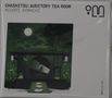 Oben steht: "CHASHITSU: AUDITORY TEA ROOM, MIDORI KOMACHI". 
Illustration eines grünen Teehauses bei Mondlicht., CD