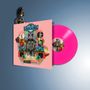 Auf einem rosa Hintergrund steht "ERASURE" und "RADIO!! RADIO!!". Eine Illustration zeigt einen Roboter und bunte Elemente., LP