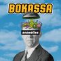Text: "BOKASSA", "anomalies".  
Illustration: Ein Anzugträger, dessen Kopf von grünen Kreaturen gefüllt ist. Blauer Himmel im Hintergrund.