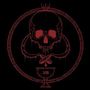 Roter Totenkopf in einem Kreis mit Text und einer stilisierten Schale darunter; Zahl "XIII" auf der Schale., LP