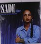 "SADE Live 1984-09-21 Ahoy Hallen, Rotterdam." Frau mit Zopf, blauer Bluse, vor lila Hintergrund., 2 LPs