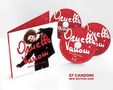 "57 CANZONI NEW EDITION 2026". Drei rote CDs und eine Hülle mit einer fröhlichen Frau und dem Namen der Künstlerin., 2 CDs