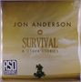 Text: "JON ANDERSON, SURVIVAL & OTHER STORIES, RSD ESSENTIALS". Goldener Himmel über einsamem Baum in Landschaft.