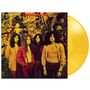 Oben steht "golden earring". Vier Männer in Vintage-Kleidung vor einer Wand mit Spielzeug. Gelbe Vinyl-Schallplatte., LP