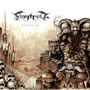 Text: "Finntroll - Blodsvept". Illustration eines düsteren, gepanzerten Wesens mit Hörnern und Totenköpfen in einer unheimlichen Landschaft., LP