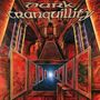 Logo mit dem Text "Dark Tranquillity", darunter ein surrealer, rot-goldener Gang mit Säulen und einem leuchtenden Licht., LP