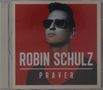„ROBIN SCHULZ PRAYER“. Ein Mann mit Sonnenbrille vor rotem Hintergrund., CD