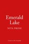 Text: "Emerald Lake", "Nita Prose", "Cover to be revealed". Hintergrund in Rot.