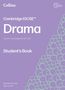 "Drama" groß auf lila Hintergrund, darüber "Cambridge IGCSE™". Unten: Rebekah Beattie, Mike Gould. Rechts grünes Muster., Buch