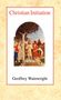"Christian Initiation", "Geoffrey Wainwright". Ein Gemälde zeigt eine Taufszene mit mehreren Figuren und einem Baum im Hintergrund.