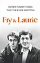 Text: "EVERY FUNNY THING THEY'VE EVER WRITTEN. Fry & Laurie." Schwarz-weiß Foto von zwei Männern in formeller Kleidung., Buch