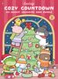 Text: "Coco Wyo Cozy Countdown An Advent Colouring Book Bundle Contains 24 Books." Illustration von Tieren, die einen Weihnachtsbaum schmücken.