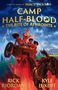 „CAMP HALF-BLOOD: THE RITE OF APHRODITE.“ Blitz auf blauem Hintergrund zeigt März 2027. Autoren: Rick Riordan, Kyle Lukoff., Buch