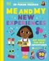 Text: "ME AND MY FIRST EXPERIENCES" von Dr. Punam Krishan. 
Lila Hintergrund, bunte Buchstaben, Foto oben rechts., Buch