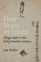 "Four Years in Izumi: Village Japan in the Early Sixteenth Century". Darunter "Lee Butler". Hintergrund: Japanische Schriftzeichen., Buch
