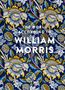 Text: "THE WORLD ACCORDING TO WILLIAM MORRIS". 

Illustration: Dichte Blumenmuster in Blau, Gelb und Grün., Buch