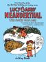 Text: "Lucy & Andy Neanderthal: The Stone Cold Age." Illustration: Zwei Kinder rennen, ein Bär liegt im Schnee, eines fragt sich, warum es draußen friert.