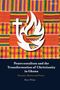 „Pentecostalism and the Transformation of Christianity in Ghana. Pneuma, Mission and Praxis. Peter White.“ Logo zeigt Kreuz und Taube. Hintergrund: farbenfrohes Kente-Muster.