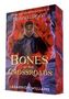 "BONES at the CROSSROADS" in goldener Schrift. Ein junger Mann mit Kopfhörern, umgeben von roten Nebeln und geisterhaften Gesichtern.