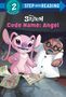 Oben: "Step into Reading", "Stitch", "Code Name: Angel". Illustration: Rosa Figur und Wissenschaftler lächelnd., Buch