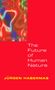 Text: "The Future of Human Nature" und "Jürgen Habermas". Rotes Cover mit abstrakter Kunst.