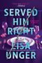 "EDGY and COMPLEX." -PEOPLE. "VENGEANCE IS SWEET." Ein eleganter gedeckter Tisch mit lila Hintergrund.