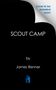 Text: "Cover to be revealed soon! SCOUT CAMP by James Renner." Schwarzer Hintergrund mit weißem Text, Logo unten.