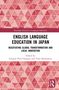 Oben: Titel über englischen Sprachunterricht in Japan. Unten: Rote geometrische Muster; Verlag-Logo rechts., Buch