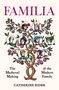 "COVER TO BE REVEALED. Familia. Dr Catherine Rider. HEADLINE PRESS." Schlichtes Design mit blauem Hintergrund oben., Buch