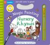 "Magic Painting Nursery Rhymes" auf lila Hintergrund, bemerkt Illustrationen von Figuren aus Kinderreimen und einen Pinsel., Buch