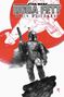 "Star Wars: Boba Fett, Black, White & Red" steht über einer Illustration von Boba Fett. Er trägt Rüstung und hält eine Waffe., Buch