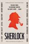 "Ten new stories, ten incredible writers. Sherlock" und rotes Profil von Sherlock Holmes mit Pfeife., Buch