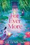 Titel "For Ever More" in großen rosa Buchstaben. Illustration mit Wasser, Blüten und Personen mit Laternen in malerischer Landschaft.