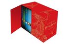 J.K. Rowling, Harry Potter, Complete Collection. Rote Box mit goldenem Drachenmotiv, enthält bunte Buchrücken der Serie., Buch