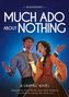 „SHAKESPEARE'S MUCH ADO ABOUT NOTHING: A GRAPHIC NOVEL“. Zwei Figuren gestikulieren lebhaft., Buch