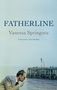 "FATHERLINE", Vanessa Springora, Translated by Jody Gladding. Ein Mann raucht vor einem Steg am Wasser., Buch