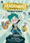 "Magicornia: The Magic Compass" oben, darunter ein fröhlicher Junge mit grünen Haaren, ein fliegendes Einhorn und ein Rucksack.