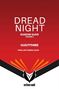 "DREAD NIGHT", "SHADOW SLAVE VOLUME 6", "GUILTYTHREE", "*FINAL ART COMING SOON", Logo unten, roter Hintergrund., Buch
